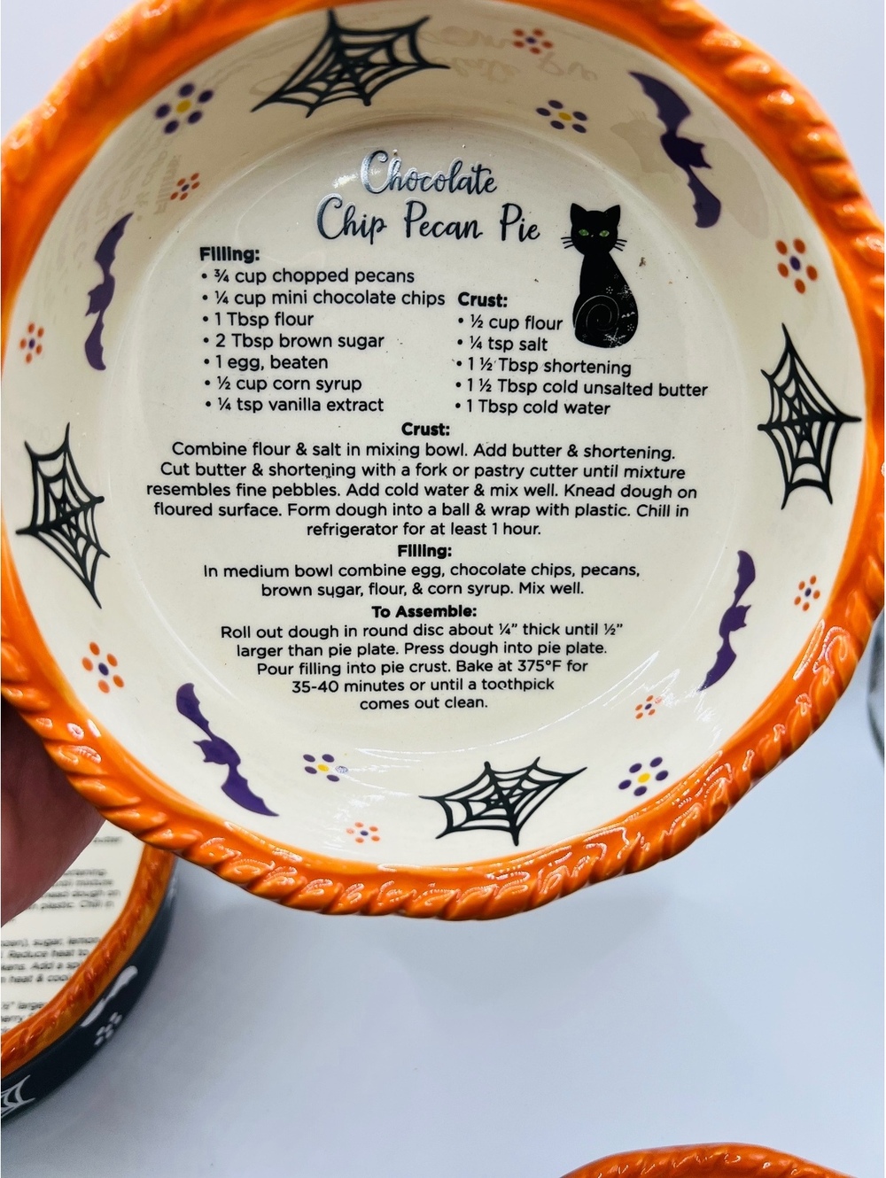 New set 4 Temp-tations by Tara Halloween Baking pie dishes recipes on plates - Picture 10 of 11